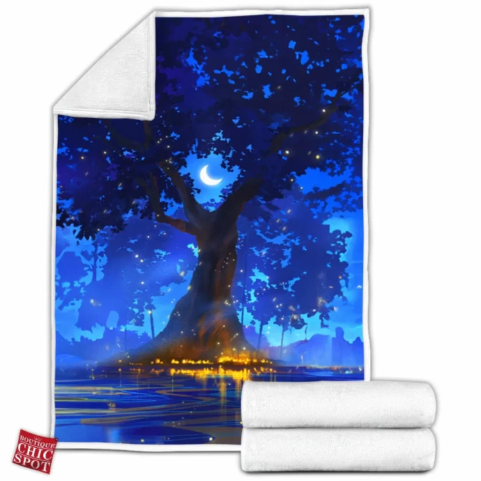 Magical Lantern Tree Fleece Blanket