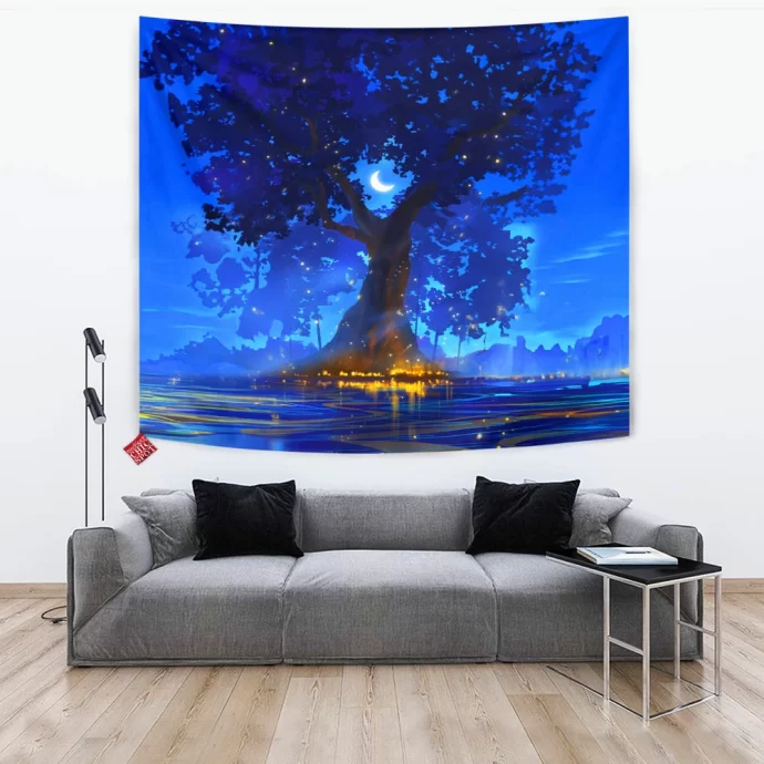 Magical Lantern Tree Tapestry