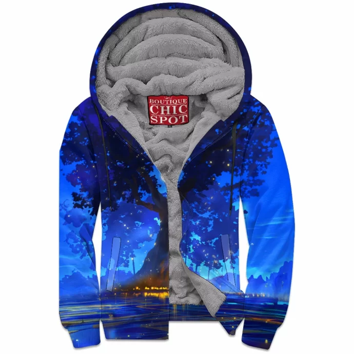 Magical Lantern Tree Zip Fleece Hoodie