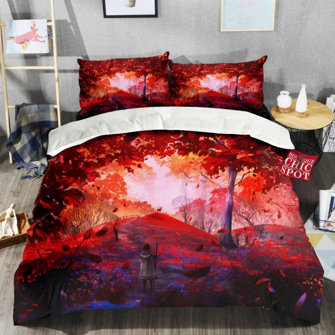 Red Forest Bedding Set