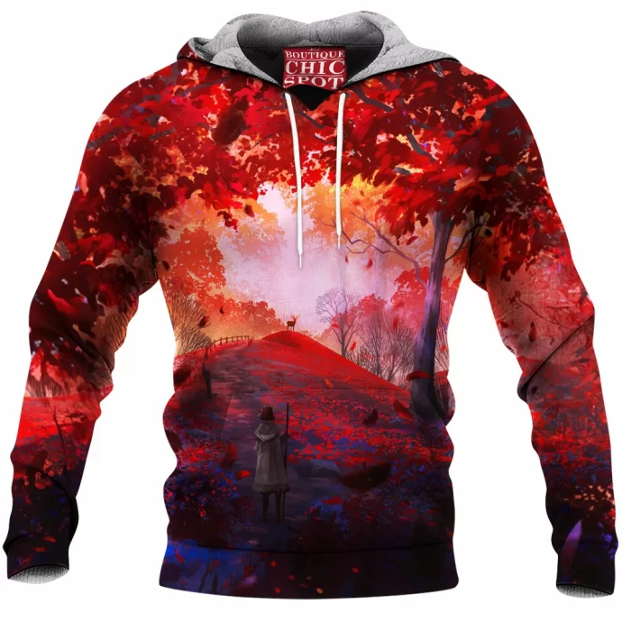 Red Forest Fleece Hoodie