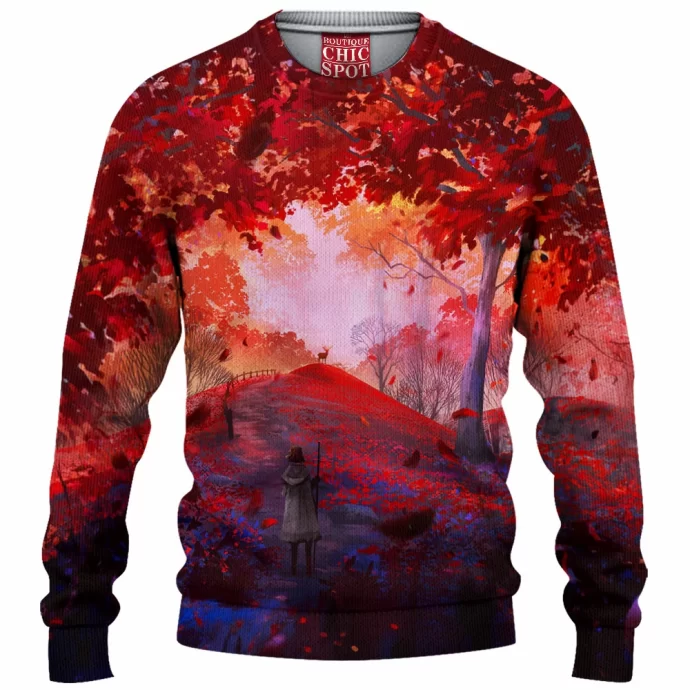 Red Forest Knitted Sweater