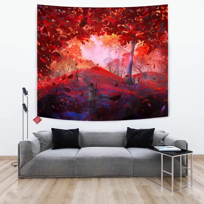 Red Forest Tapestry