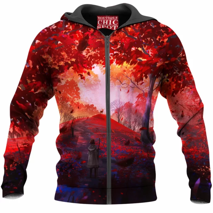 Red Forest Zip Hoodie