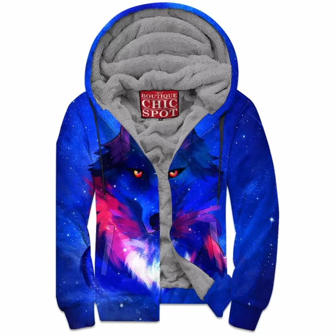 Wolf Zip Fleece Hoodie