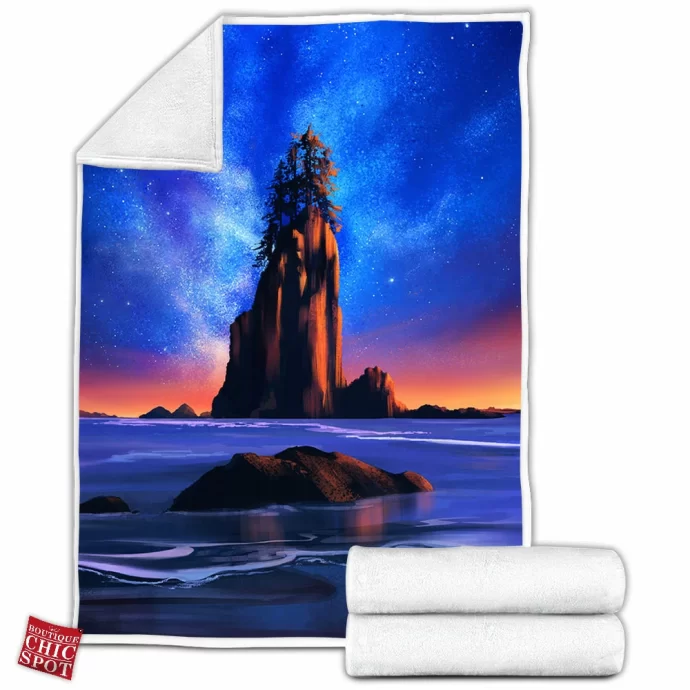 Olympic National Park Night Fleece Blanket