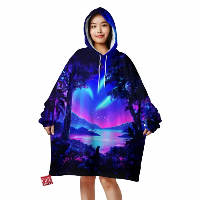 Vaporwave Jungle Blanket Hoodie