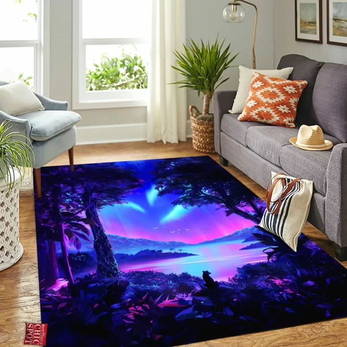 Vaporwave Jungle Rectangle Rug