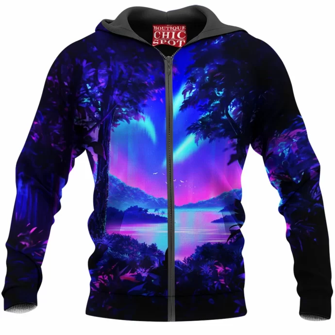 Vaporwave Jungle Zip Hoodie