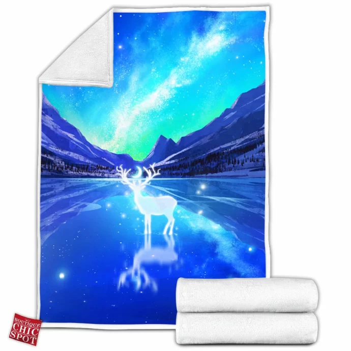 Moon Stag Fleece Blanket