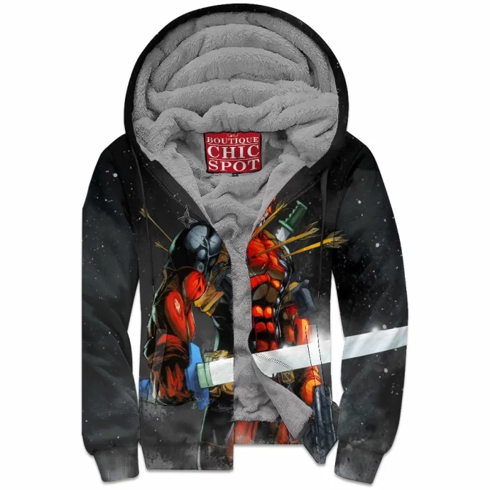 Deadpool Zip Fleece Hoodie