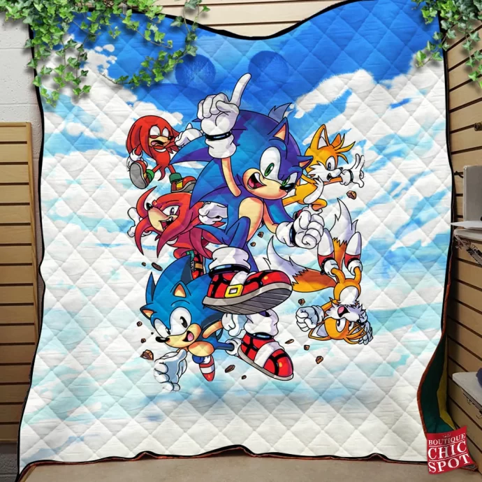 Sonic The Hedgehog Quilt Blanket