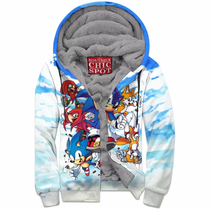 Sonic The Hedgehog Zip Fleece Hoodie