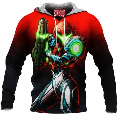Game Fleece-Hoodie, Metroid Fleece-Hoodie, Samus Fleece-Hoodie