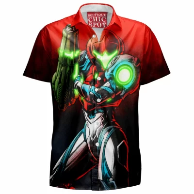 Game Hawaiian-Shirt, Metroid Hawaiian-Shirt, Samus Hawaiian-Shirt