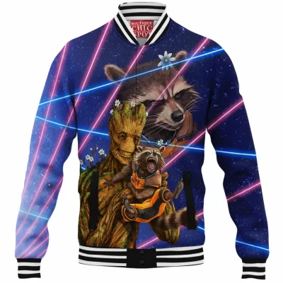 Comic Baseball-Jacket, Groot Baseball-Jacket, Guardians of The Galaxy Baseball-Jacket