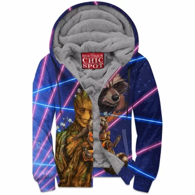 Comic Zip-Fleece-Hoodie, Groot Zip-Fleece-Hoodie, Guardians of The Galaxy Zip-Fleece-Hoodie
