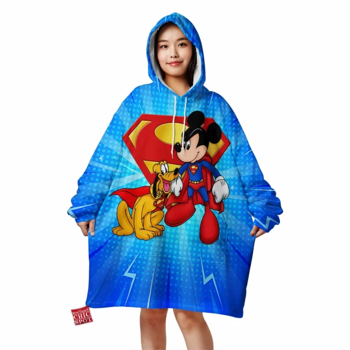 Mickey Mouse And Pluto Disney Blanket Hoodie