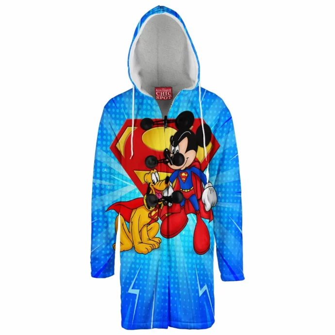 Mickey Mouse And Pluto Disney Hooded Cloak Coat