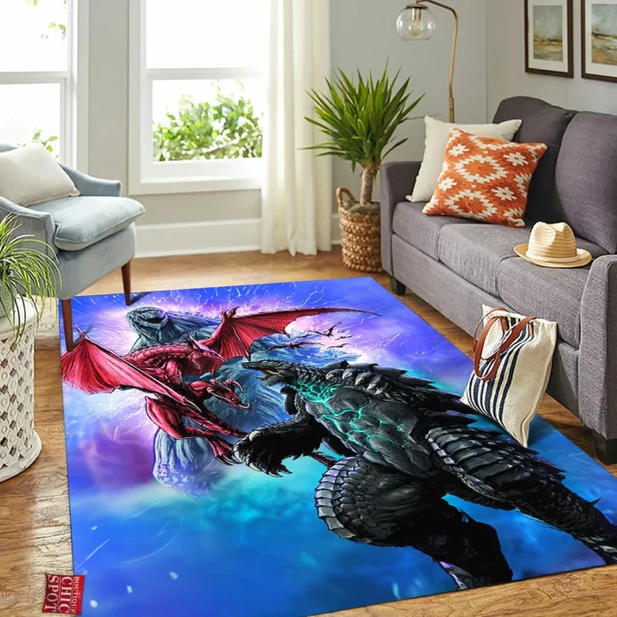 Godzilla And Gamera Rectangle Rug