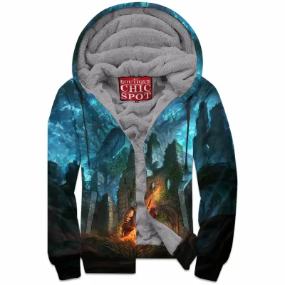 Dark Souls Zip-Fleece-Hoodie, Game Zip-Fleece-Hoodie