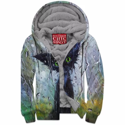 Cat Zip-Fleece-Hoodie