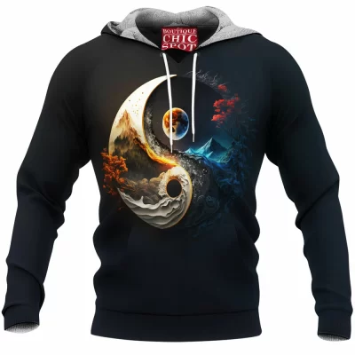 Yin and Yang Fleece-Hoodie