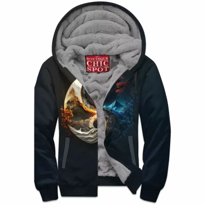 Yin and Yang Zip-Fleece-Hoodie