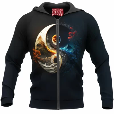 Yin and Yang Zip-Hoodie
