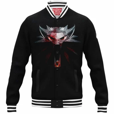 Game Baseball-Jacket, Geralt of Rivia Baseball-Jacket, The Witcher Baseball-Jacket, Fantasy Baseball-Jacket