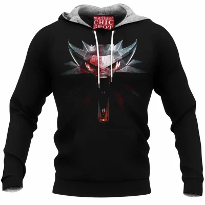 Game Fleece-Hoodie, Geralt of Rivia Fleece-Hoodie, The Witcher Fleece-Hoodie, Fantasy Fleece-Hoodie