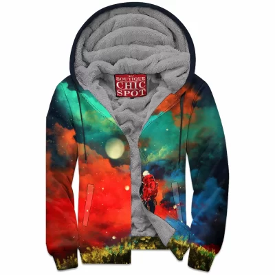 Abstract Zip-Fleece-Hoodie