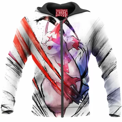 Anime Zip-Hoodie, Zangoose Zip-Hoodie, Pokemon Zip-Hoodie