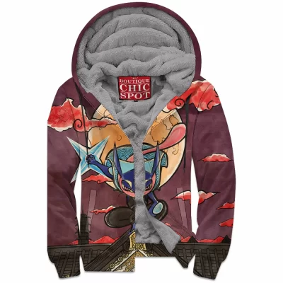 Anime Zip-Fleece-Hoodie, Greninja Zip-Fleece-Hoodie, Pokemon Zip-Fleece-Hoodie