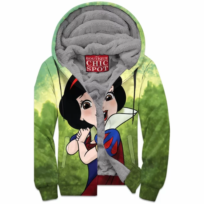 Snow White Zip Fleece Hoodie