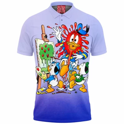 Animation Polo Shirt, Donald Duck Polo Shirt, Disney Polo Shirt