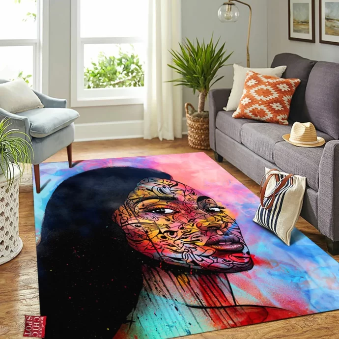 Black Woman Rectangle Rug