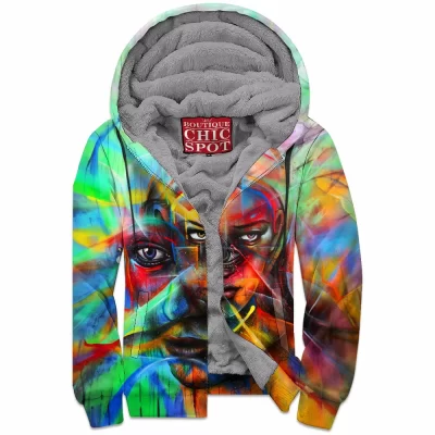 Abstract Zip-Fleece-Hoodie