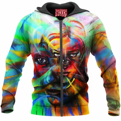 Abstract Zip-Hoodie