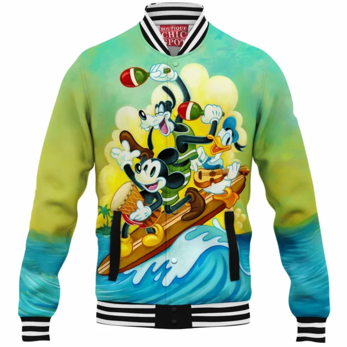 Mickey Mouse Goofy Donald Duck Baseball Jacket