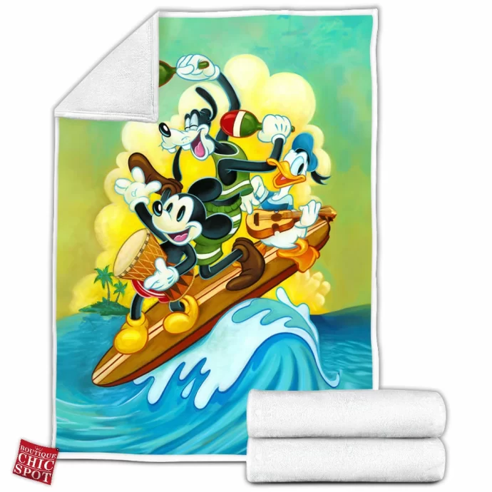 Mickey Mouse Goofy Donald Duck Fleece Blanket