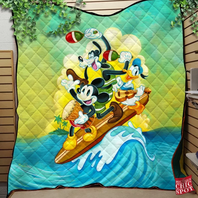 Mickey Mouse Goofy Donald Duck Quilt Blanket