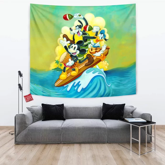 Mickey Mouse Goofy Donald Duck Tapestry