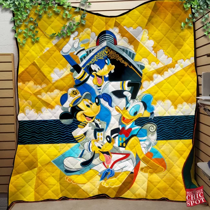 Mickey Mouse Goofy Donald Duck Pluto Disney Quilt Blanket