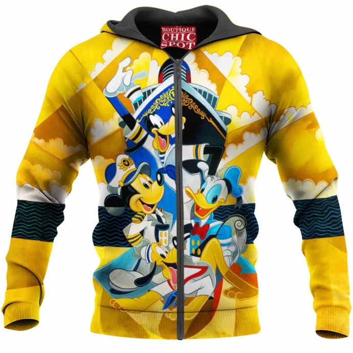 Mickey Mouse Goofy Donald Duck Pluto Disney Zip Hoodie