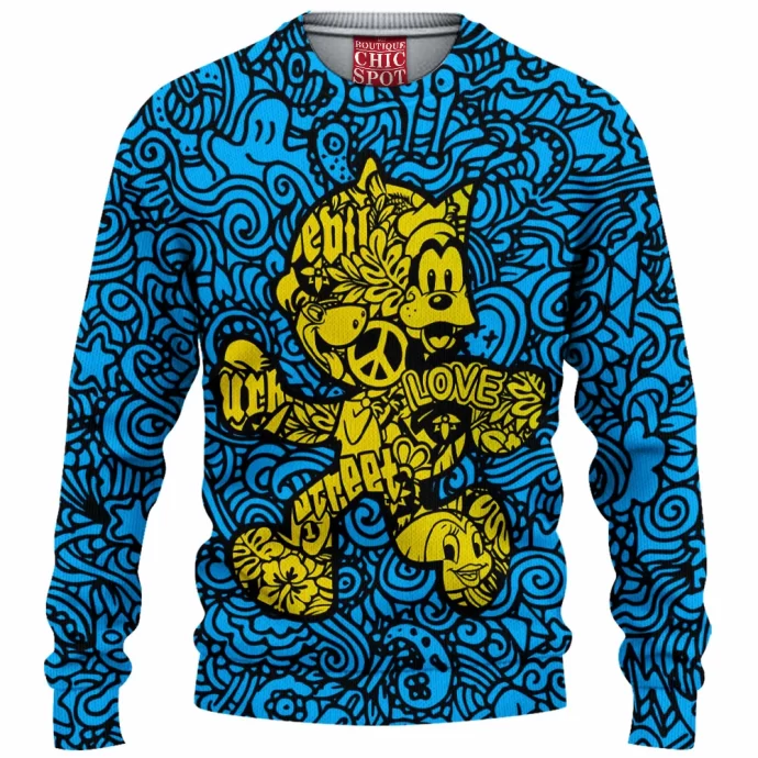 Felix The Cat,Meow Knitted Sweater