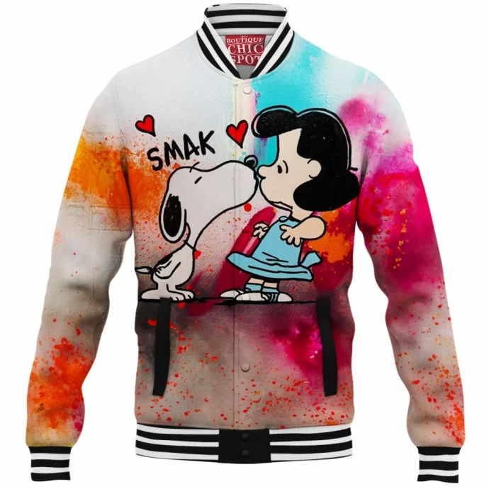 Snoopy and Lucy van Pelt Baseball Jacket