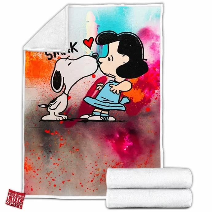 Snoopy and Lucy van Pelt Fleece Blanket