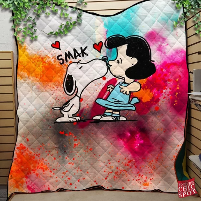 Snoopy and Lucy van Pelt Quilt Blanket