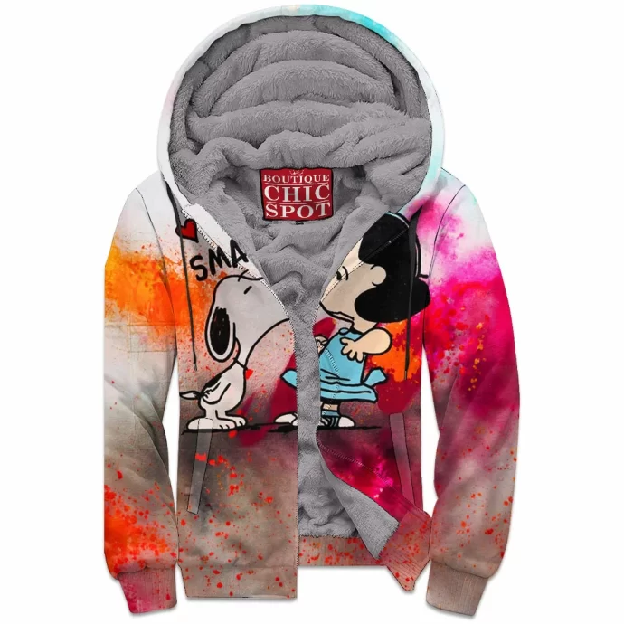 Snoopy and Lucy van Pelt Zip Fleece Hoodie